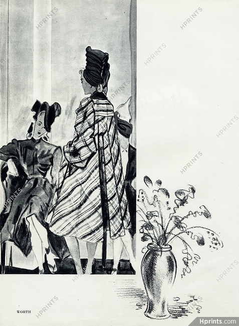 Worth (Couture) 1942 Fashion Illustration