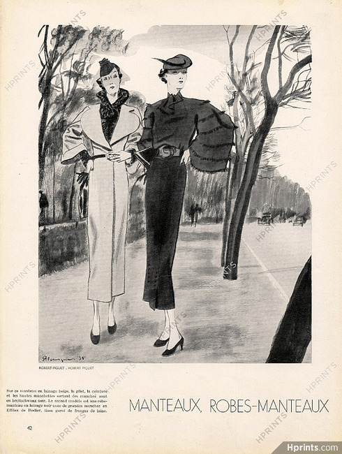 Robert Piguet 1935 Mourgue Fashion Illustration