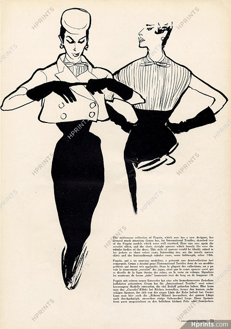 Paquin 1953 Gruau Fashion Illustration