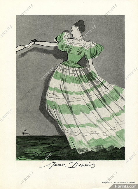 Jean Dessès 1946 René Gruau, Evening Gown
