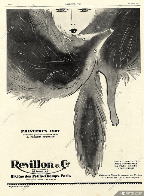 Revillon 1927 Renards Argentés, Fox Fur
