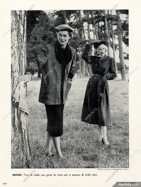 Hermès (Couture) 1951 Veste de doblis roux