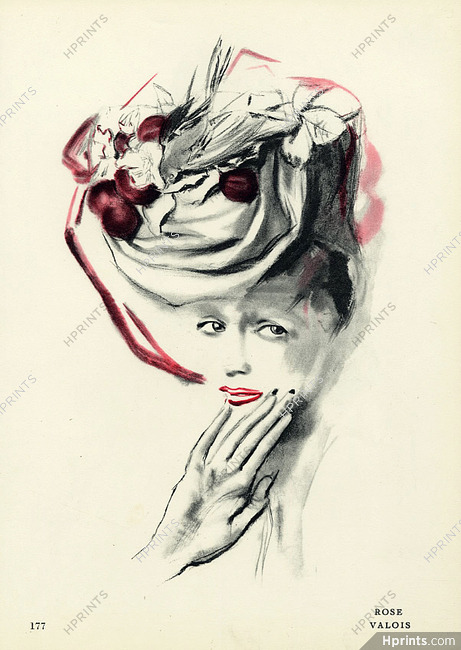 Rose Valois 1945 Brénot, Hats