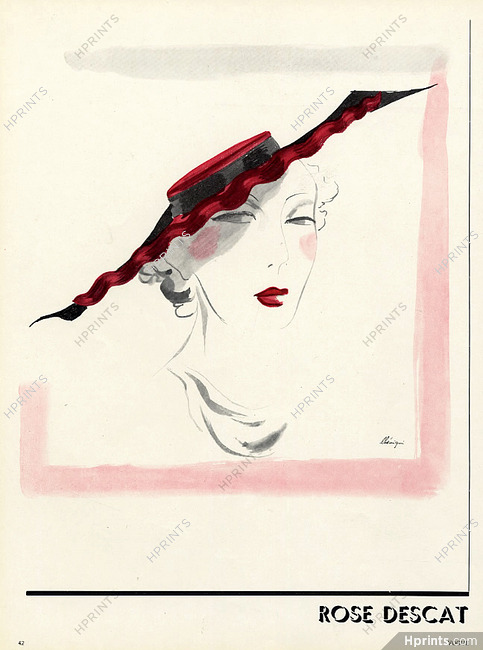 Rose Descat 1937 Hat Léon Bénigni