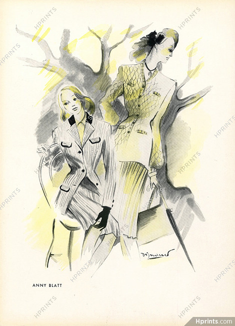 Anny Blatt 1944 Vignaud, Fashion Illustration