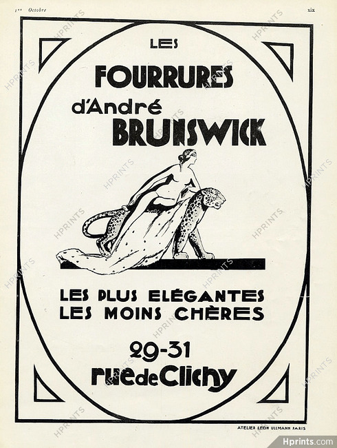 André Brunswick (Furs) 1925 Atelier Leon Ullmann