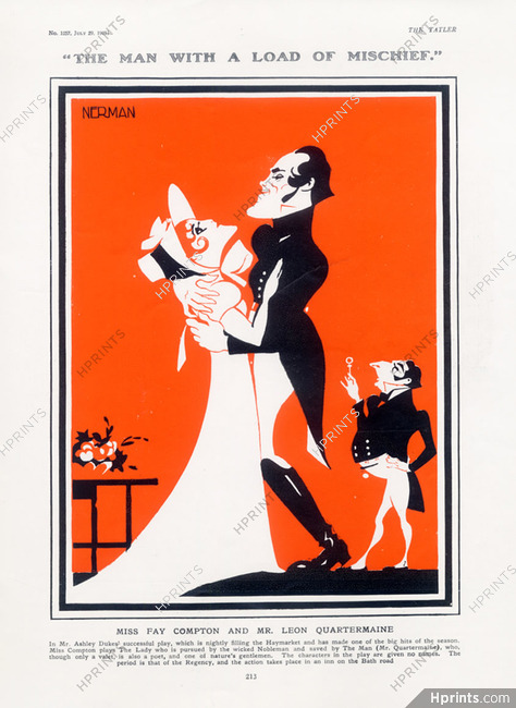 Einar Nerman 1925 Fay Compton & Leon Quartermaine Caricatures