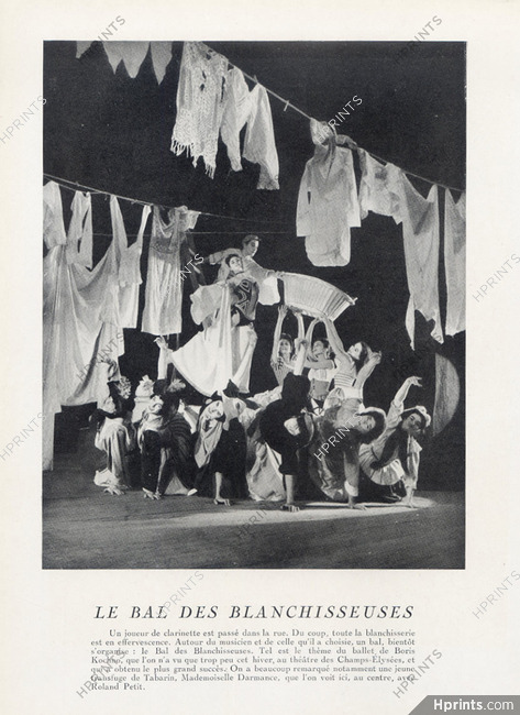 Roland Petit & Mlle Darmance 1947 "Le Bal des Blanchisseuses" Boris Kochno