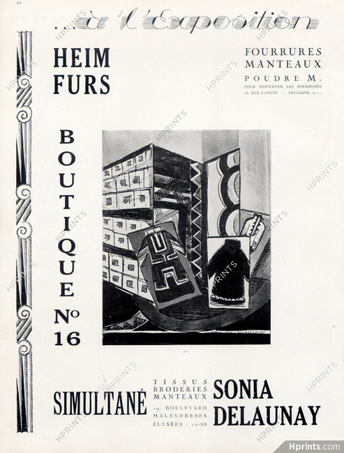 Jacques Heim (Furs) & Sonia Delaunay 1925 "Exposition arts decoratifs"