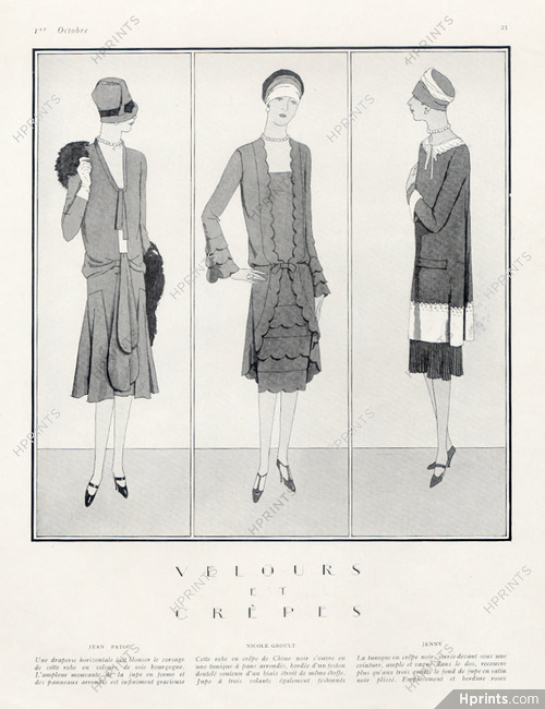 Nicole Groult, Jean Patou, Jenny 1926 Fashion Illustration