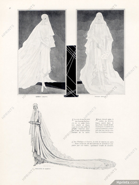 Nicole Groult, Lucien Lelong, Philippe Et Gaston 1929 Wedding Dress