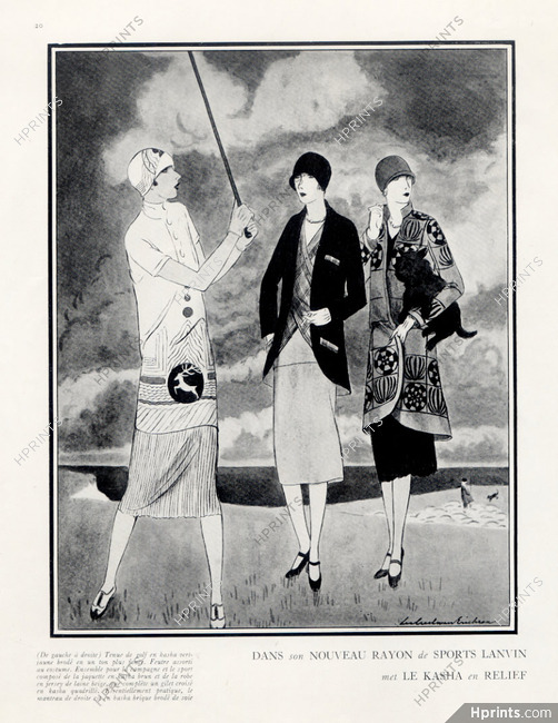 Jeanne Lanvin (Couture) 1925 Fashion Illustration Golf, Lee Creelman Erickson
