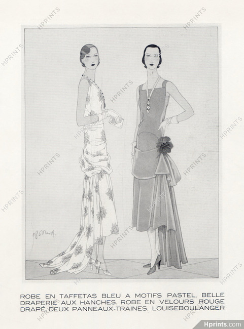 Louiseboulanger 1929 taffetas, velvet red, Evening Gown, Douglas Pollard