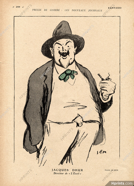 SEM (Georges Goursat) 1918 Jacques Dhur, Caricature
