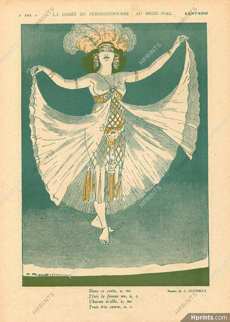 Auguste Roubille 1918 Chorus Girl Topless