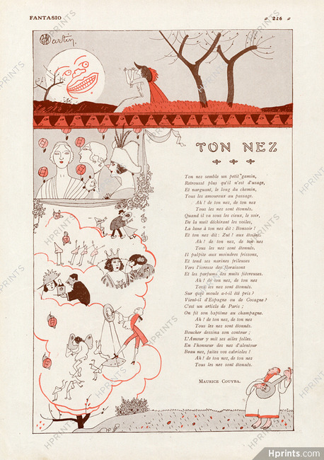 Ton Nez, 1911 - Charles Martin Poem, Text by Maurice Couyba