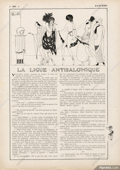 La Ligue Antisalomique, 1912 - Charles Martin, Text by Lucien Métivet