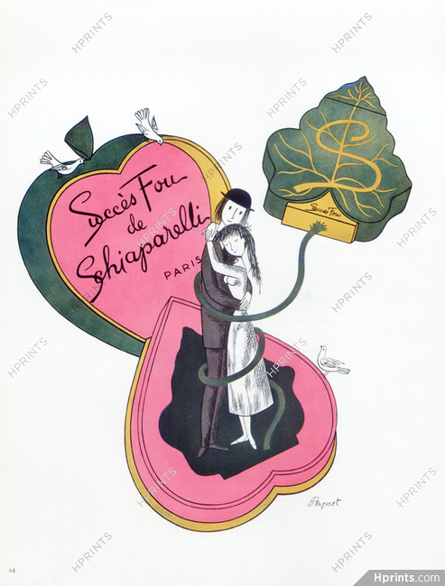 Schiaparelli (Perfumes) 1953 Succes Fou, Raymond Peynet, Lovers