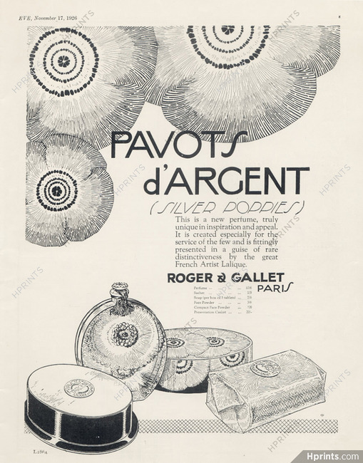 Roger & Gallet (Perfumes) 1926 Pavots D'Argent