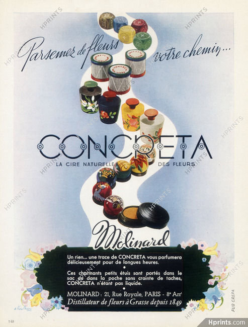 Molinard (Perfumes) 1945 Concrèta, Albert (Alprou) Pouprou