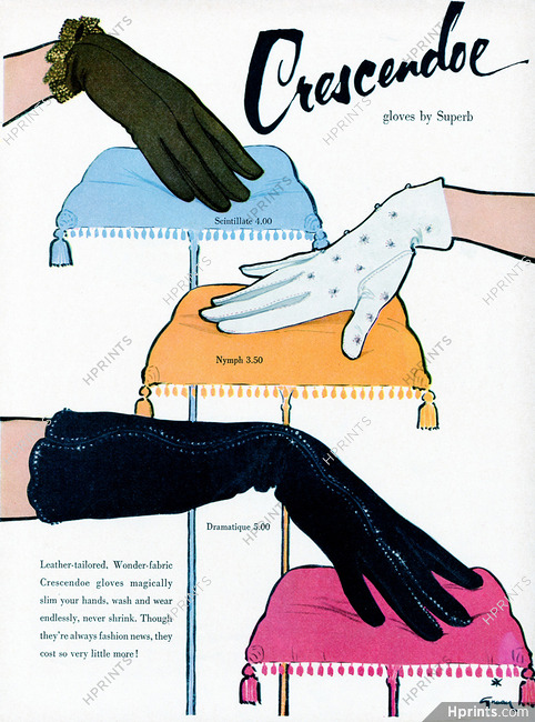 René Gruau 1954 Crescendoe (Gloves)