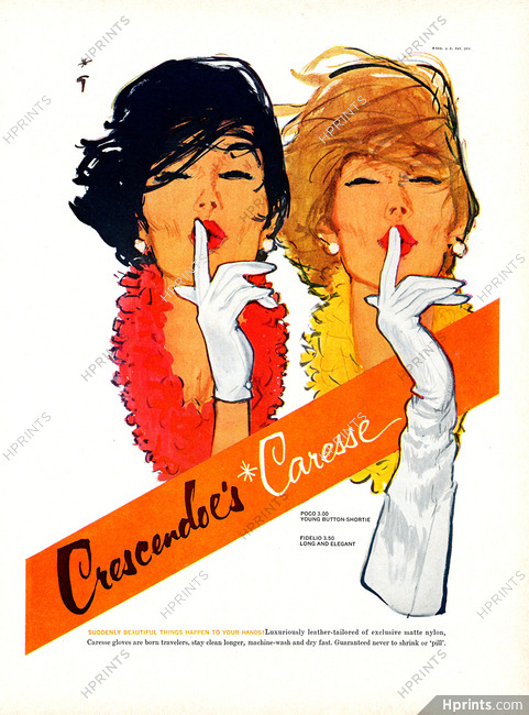 Crescendoe (Gloves) 1961 Caresse, René Gruau