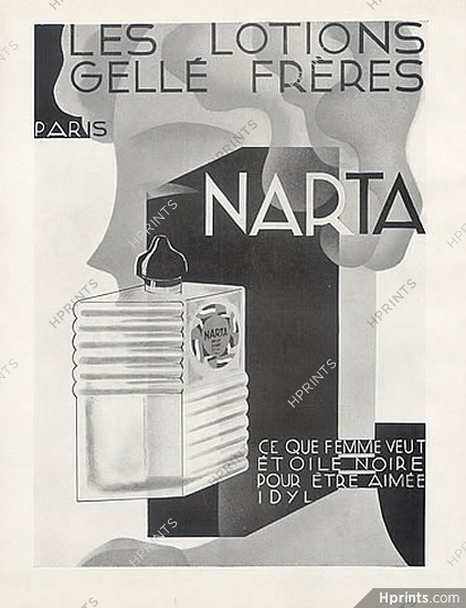 Gellé Frères (Perfumes) 1930 Narta, Art Deco