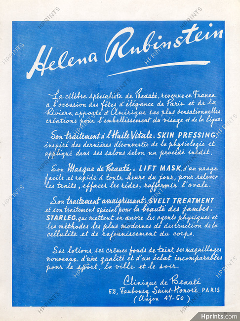 Helena Rubinstein (Cosmetics) 1946