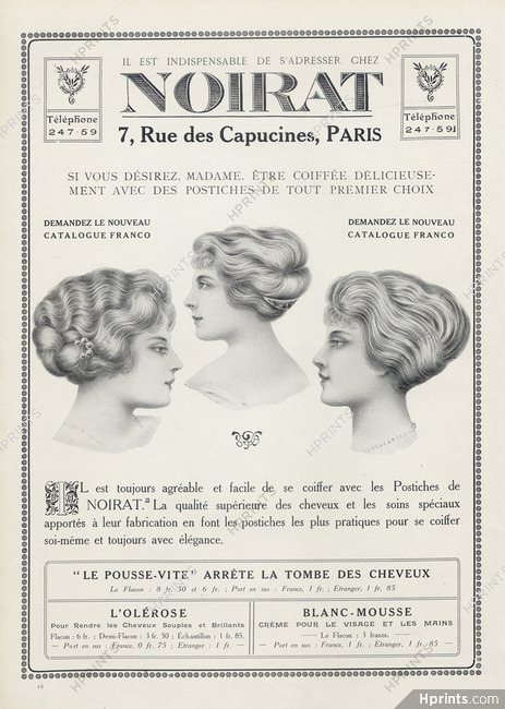 Noirat (Hairstyle) 1912 Hairpiece Wig