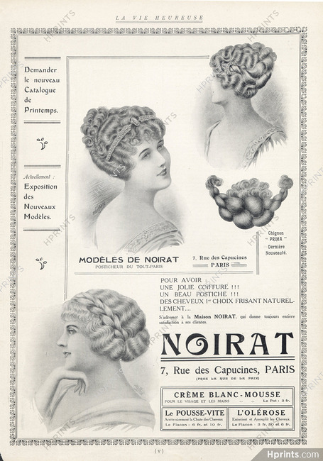 Noirat (Hairstyle) 1913 Hairpiece Wig