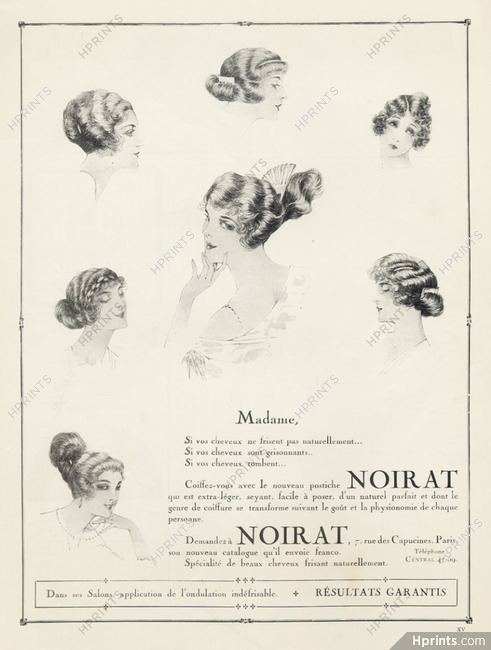 Noirat (Hairstyle) 1921 Hairpiece Wig, Comb