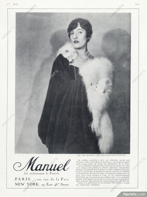 Manuel (Hairstyle) 1926 Mrs John Harriman