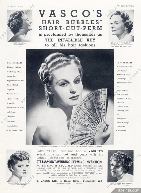 Vasco (Hairstyle) 1939 — Advertisement