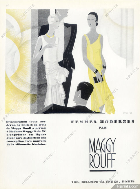 Maggy Rouff 1929 "Femmes Modernes", Maggy B. de Wagner, Evening Gown, Art Deco