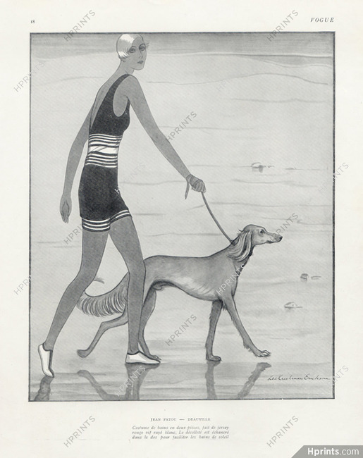 Jean Patou (Couture) 1927 Deauville... Bathing Suit, Greyhound Sighthound