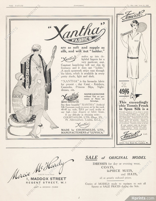 Courtaulds (Fabric) 1926 Xantha, Lingerie