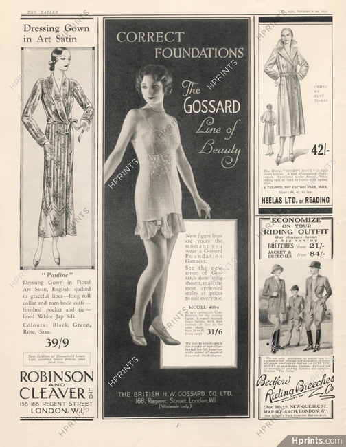 Gossard (Lingerie) 1931 Corselette Girdle, Garters, Stockings