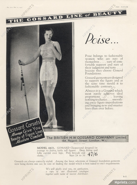 Gossard (Lingerie) 1930 Corselette Girdle, Garters, Stockings
