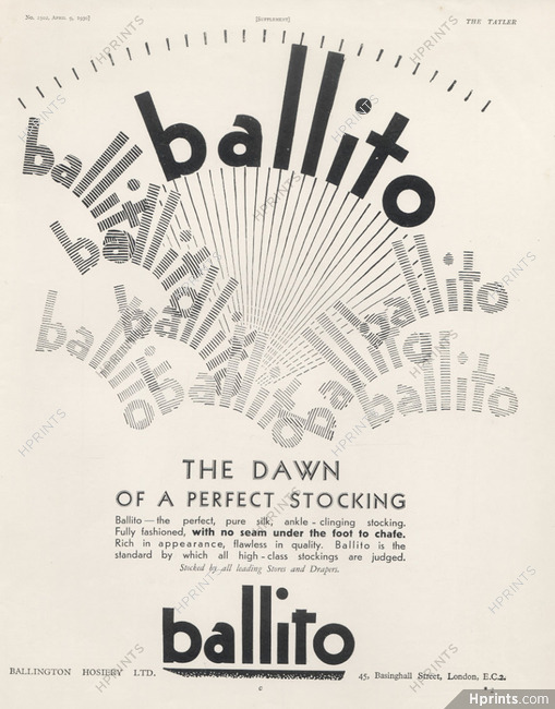 Ballito (Stockings Hosiery) 1930 Pure Silk