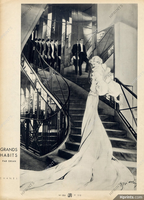 Chanel 1933 Etienne Drian, The famous faceted mirrored spiral staircase