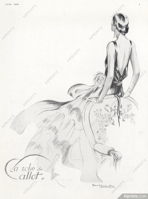 Callot Soeurs 1930 Backless Evening Gown, Paul Valentin