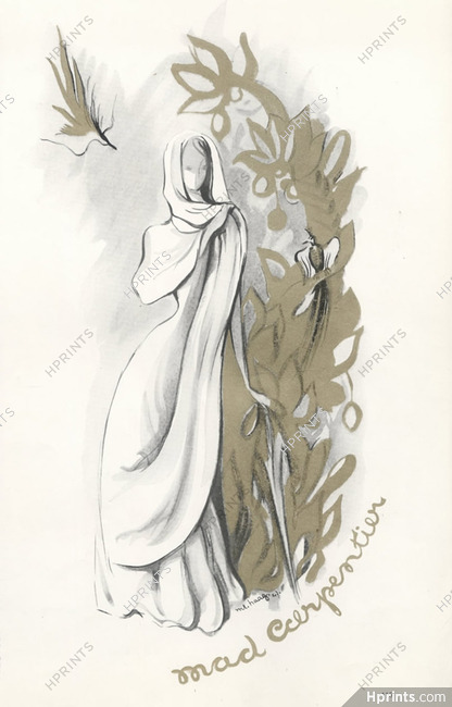 Mad Carpentier 1947 M.Haag, Fashion Illustration