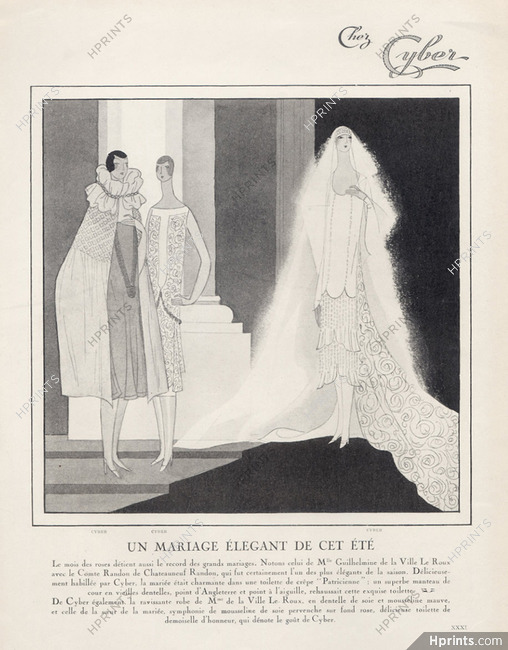 Cyber (Couture) 1925 Wedding Dress, Miss Guilhelmine de la Ville Le Roux, Léon Bénigni