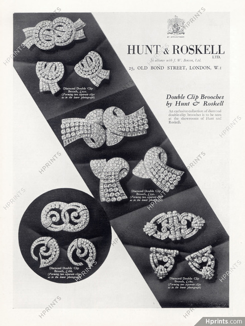Hunt & Roskell (Jeweller) 1937 Clip, Brooches...Art Deco
