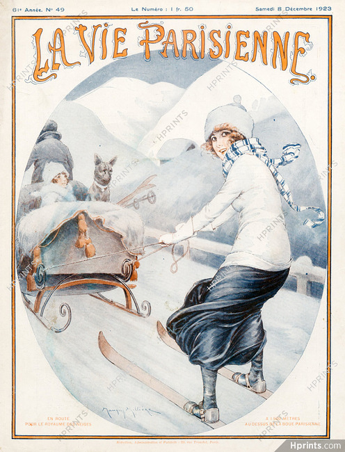 Maurice Millière 1923, Skiing, Women's Sports, Sled