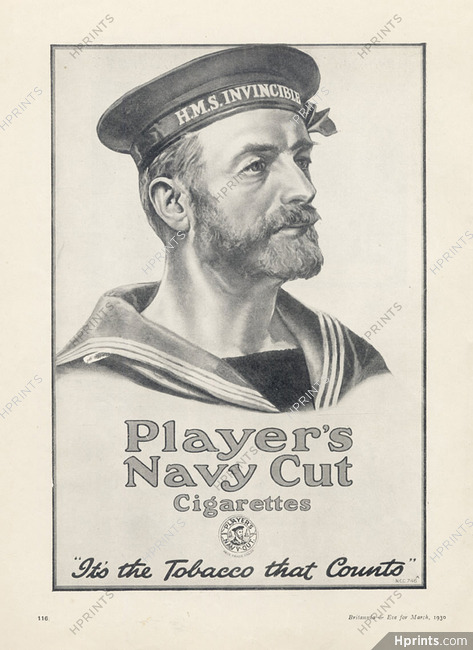 Player's (Cigarettes, Tobacco Smoking) 1930 Navy Cut, Sailor