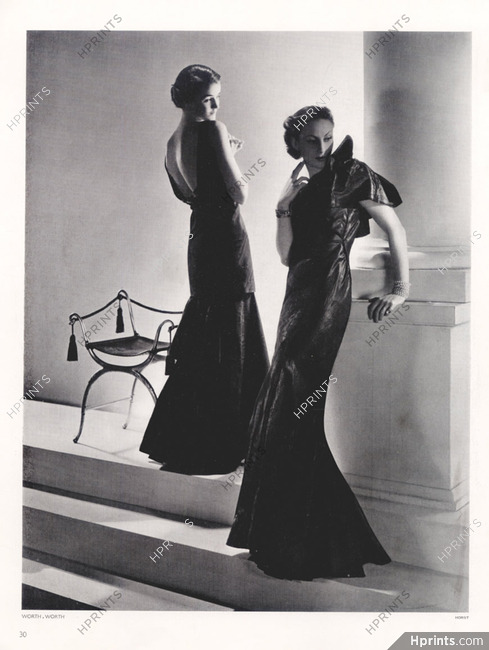 Worth (Couture) 1934 Evening Gown, Horst