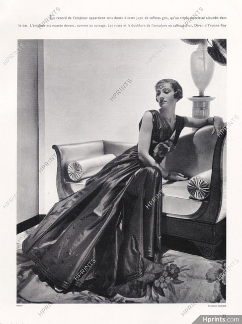 Maggy Rouff (Couture) 1934 Horst, Evening Gown, Yvonne Roy (Divan)