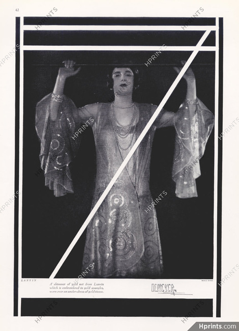 Jeanne Lanvin 1928 Photo Demeyer, Embroidery Evening Gown