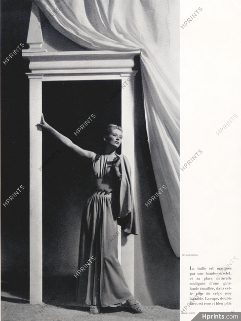 Schiaparelli (Couture) 1938 André Durst, Evening Gown & Cape
